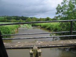 Crossing a ford near Dalwood, Devon. Wallpaper