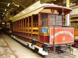 A very early Blackpool tram at Crich Tramway Village, Derbyshire Wallpaper