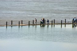 Marine lake walk way at Weston Super Mare, Somerset. Wallpaper