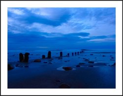 This photograph is in the evening over the North Sea at Sandsend, North Yorkshire Wallpaper