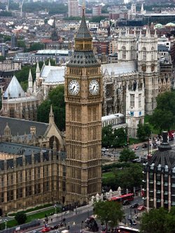 Big Ben from the London Eye. Taken in Sept. 2004.