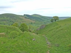 A nice view coming out of the Blue John Cavern, in Castleton, Derbyshire. (04-05-2006) Wallpaper