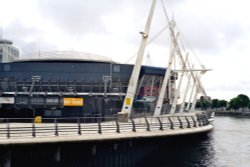 Millennium Stadium and River Taff in Cardiff Wallpaper