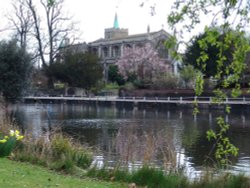 All Saints Church and the ponds, Carshalton Wallpaper