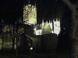 Lincoln Cathedral, illuminated by floodlights, taken at 1 a.m. Wallpaper