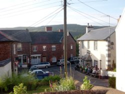 View from the church towards The Lion Inn in Timberscombe, Somerset (June 22nd 2006) Wallpaper