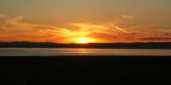 Sunset from Edinburgh's waterfront, Scotland. Wallpaper