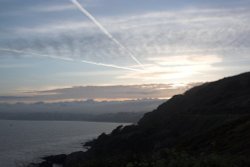 Sun setting over the Lizard, taken from the Point on the Pendennis penisular, Falmouth Wallpaper