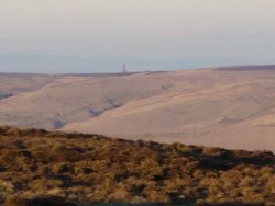 Top of Winter hill. Full zoom on Darwen. Wallpaper