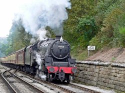 North Yorkshire railway.
Train arriving at Goathland Wallpaper