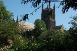 Worcester Cathedral taken from across the river Wallpaper