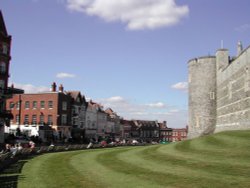 Town of Windsor across the street from Windsor Castle in Windsor, England. Wallpaper