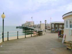 Worthing Pier entrance. Winner of BEST PIER OF THE YEAR 2006. West Sussex