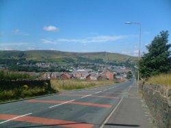 The picture shows the approch to Darwen, Lancashire from MARSH HOUSE LN Wallpaper