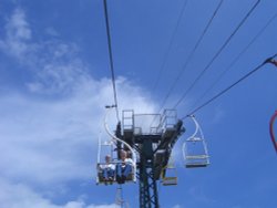 Chairlift at Alum Bay, Isle of Wight. Wallpaper