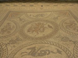 The famous mosaic at Fishbourne Roman Palace Wallpaper
