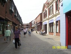 Shopping in Saltar Row, Pontefract, West Yorkshire. August 2006 Wallpaper