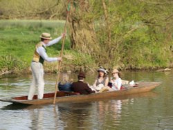 Punting party on the Cherwell, Oxford University Parks, Spring 2006. Wallpaper