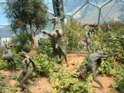 Statues made in metal. Eden Project, Cornwall. Wallpaper