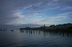 Evening on the pier in Swanage, Dorset Wallpaper