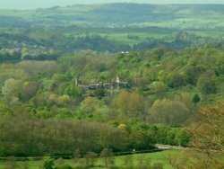 Haddon Hall from Stanton in Peak, Derbyshire Wallpaper