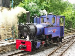 Steam Engine taking on water at Alston Station, Cumbria. Wallpaper