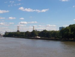 Battersea Park/Power Station from Albert Bridge Wallpaper