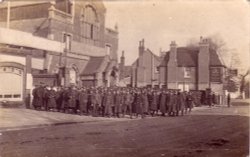 Old Photo - believed to be Public Hall in Carshalton with the Fox & Hounds pub in the distance Wallpaper