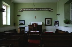 This is the inside of the Methodist chuch in Clovelly, Devon. July 2006. Wallpaper