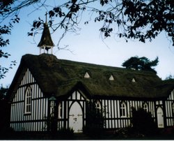 The little thatched church at Little Stretton, Shropshire Wallpaper