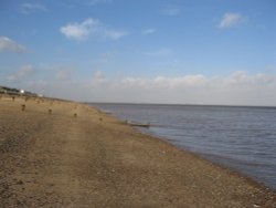 The Leas  Beach  Minster  looking towards Sheerness and Southend across the Water Wallpaper