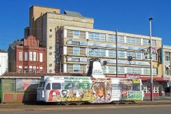 Blackpool Tram, with Safari theme, lovely to look. Wallpaper