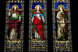 Stained glass windows, St Helen's Church, Abingdon, Oxfordshire.