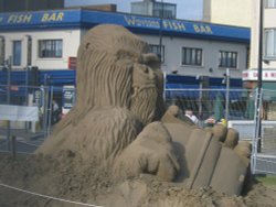 Sand sculpture at Weston-super-Mare, North Somerset Wallpaper