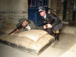 A street Battle Scene, Eden Camp, Malton, North Yorkshire. Wallpaper