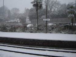 Snow on the 25th of November 2005 at St Austell train station. Wallpaper