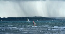 Looking towards the isle of Wight, from Lepe beach, Lepe, Hampshire Wallpaper