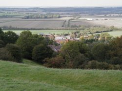 Village seen from Burton Dassett country park, Warwickshire Wallpaper