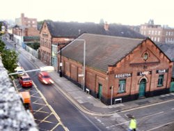 view of Beeston Lads Club(pearson centre)from multi storey car park, Beeston, Nottinghamshire. Wallpaper