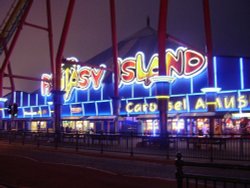 all lit up, fantasy island, Ingoldmells, Lincolnshire. Wallpaper