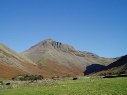 Great Gable in a clear blue sky on bright and sunny day one November! afternoon 2006. Wallpaper