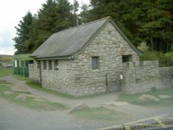 Carpark and Toilets at Hay Tor Widecombe in the Moor, Devon. Wallpaper