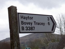 Road sign in Widecombe in the Moor Wallpaper