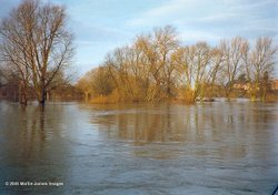 Floods at Shrewsbury (Shropshire). View towards the water meadows below Frankwell Wallpaper