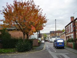 Willoughby street, Beeston, Nottinghamshire.(market on right hand side top of street) Wallpaper