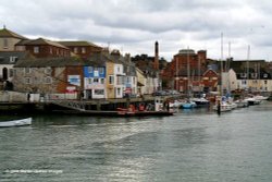 Weymouth harbour, Dorset looking toward Brewer's Quay. Wallpaper