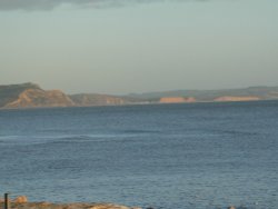 Looking across to West Bay from Lyme Regis, Dorset. Wallpaper