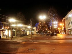 A festive looking Beeston Square, Beeston, Nottinghamshire. Wallpaper