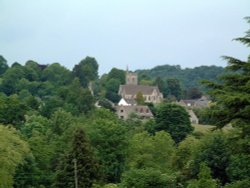 Uley Church from Stouts Hill, Uley, Near Dursley, Gloucestershire. Wallpaper