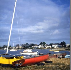 Boats at Mudeford Quay, 1985 Wallpaper